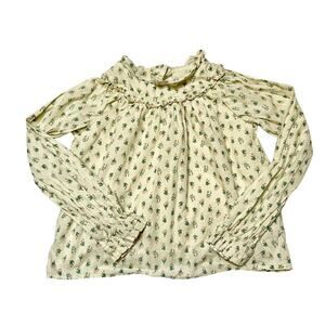 Janie And Jack Floral Ruffle Collar Top Size 7